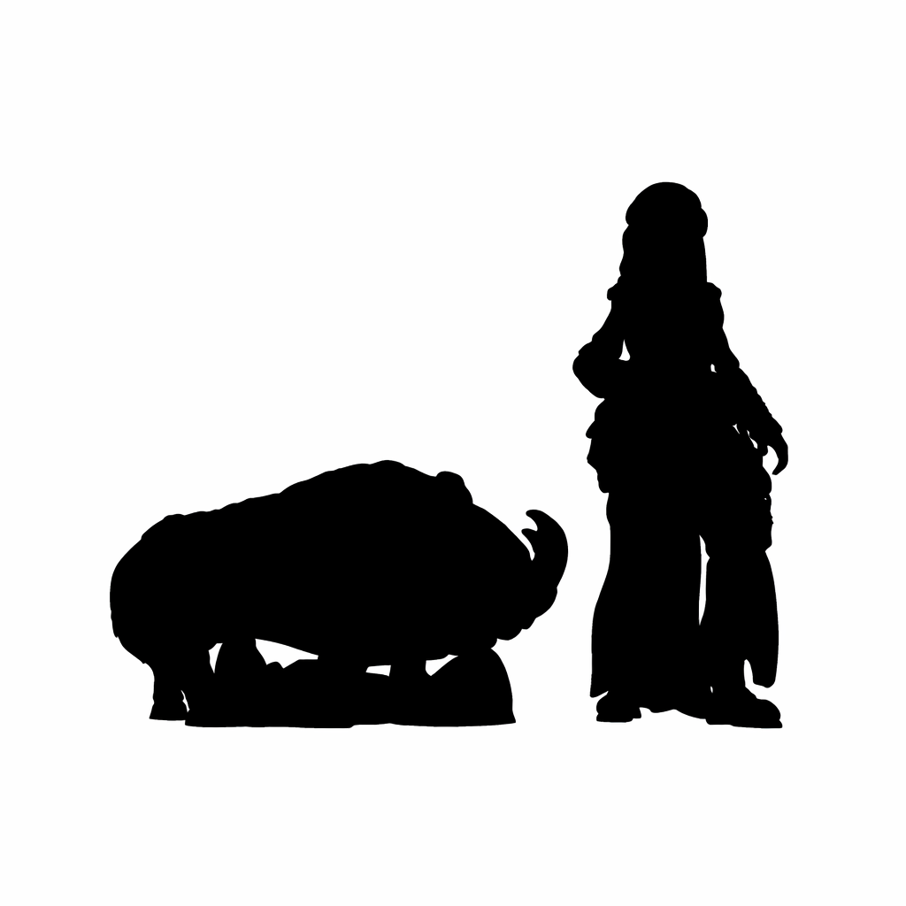 Wild Boar Juvenile scale comparison to 28m human miniature