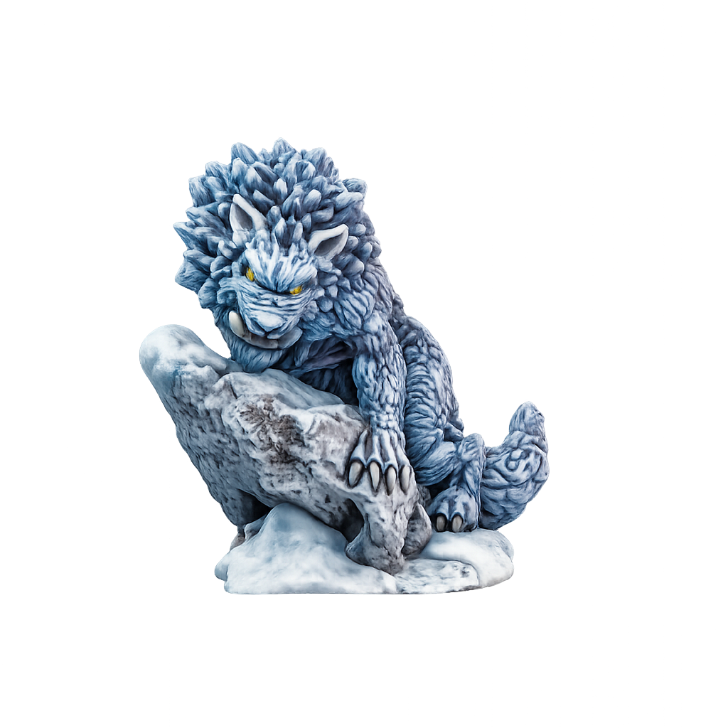 Painted Winter Wolf miniature