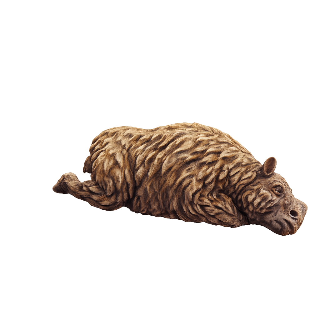 Painted Woolly Rhinoceros Calf carcass miniature