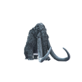 3D printed Woolly mammoth walking front view