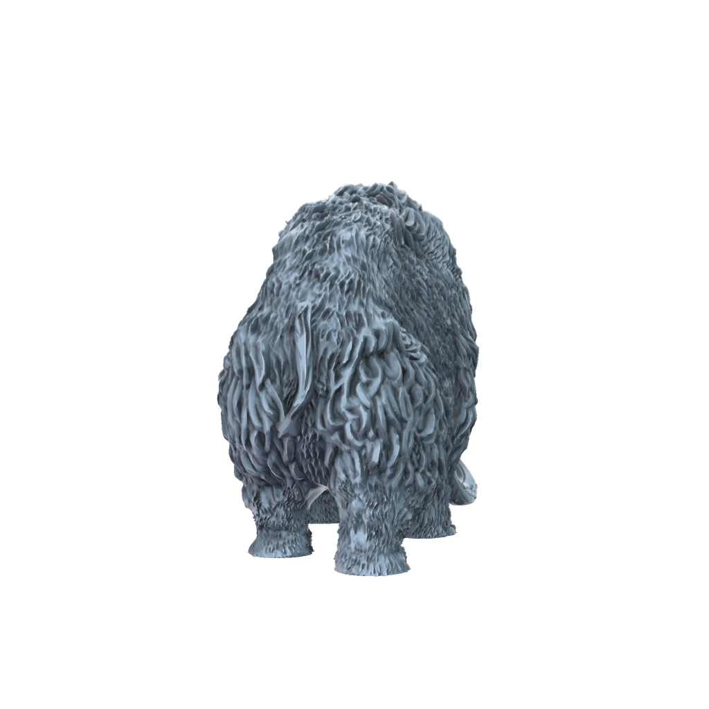 3D printed Woolly mammoth walking rear view