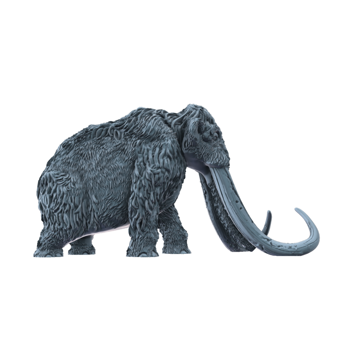 3D printed Woolly mammoth walking side view
