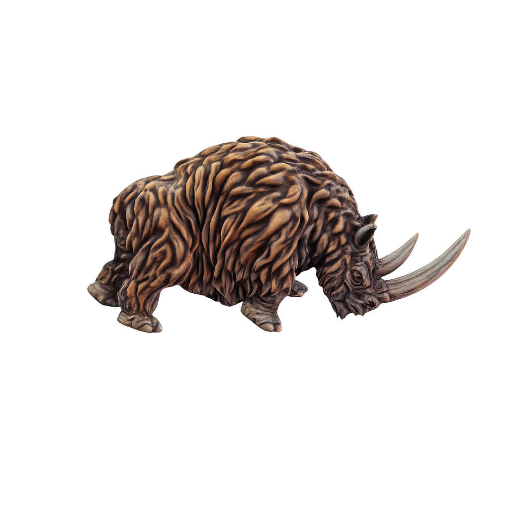 Painted Woolly rhinoceros Charging miniature