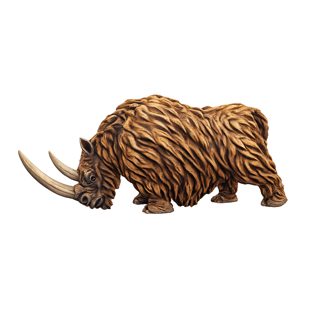 Painted Woolly rhinoceros Grazing miniature
