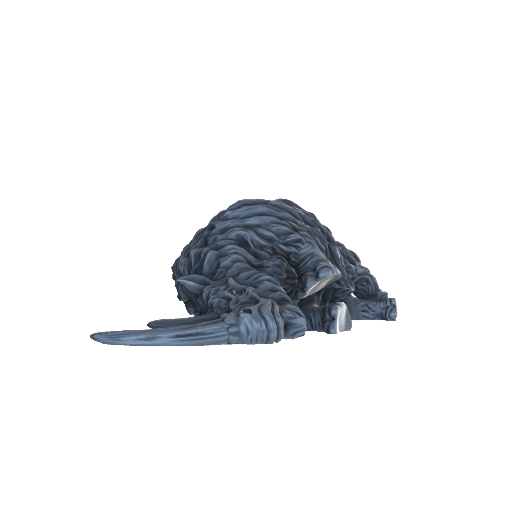 3D printed Woolly rhinoceros carcass front view