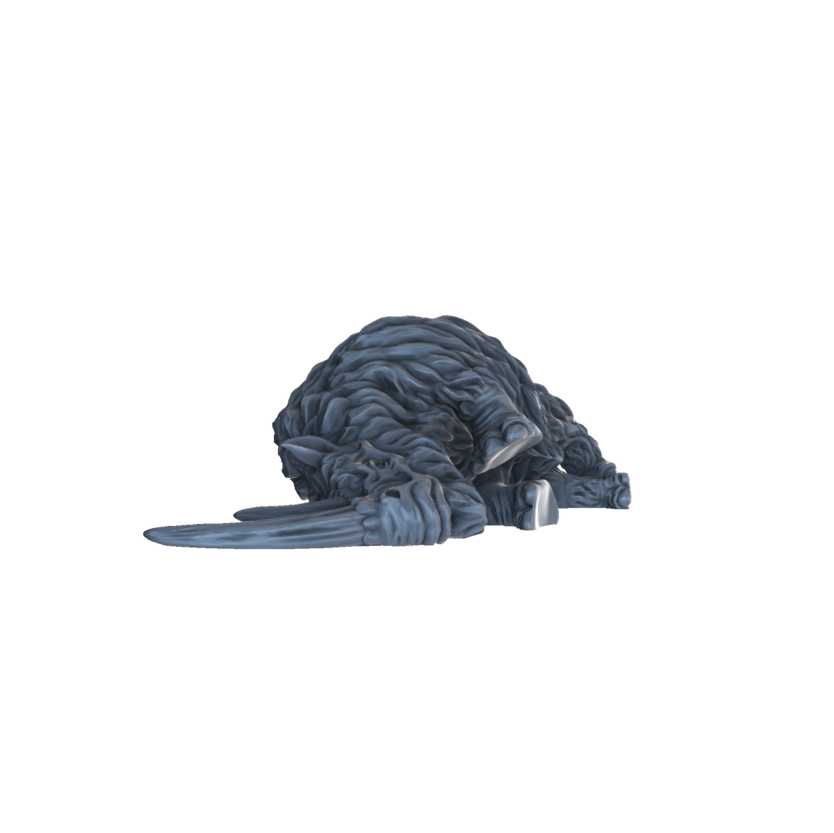 3D printed Woolly rhinoceros carcass front view