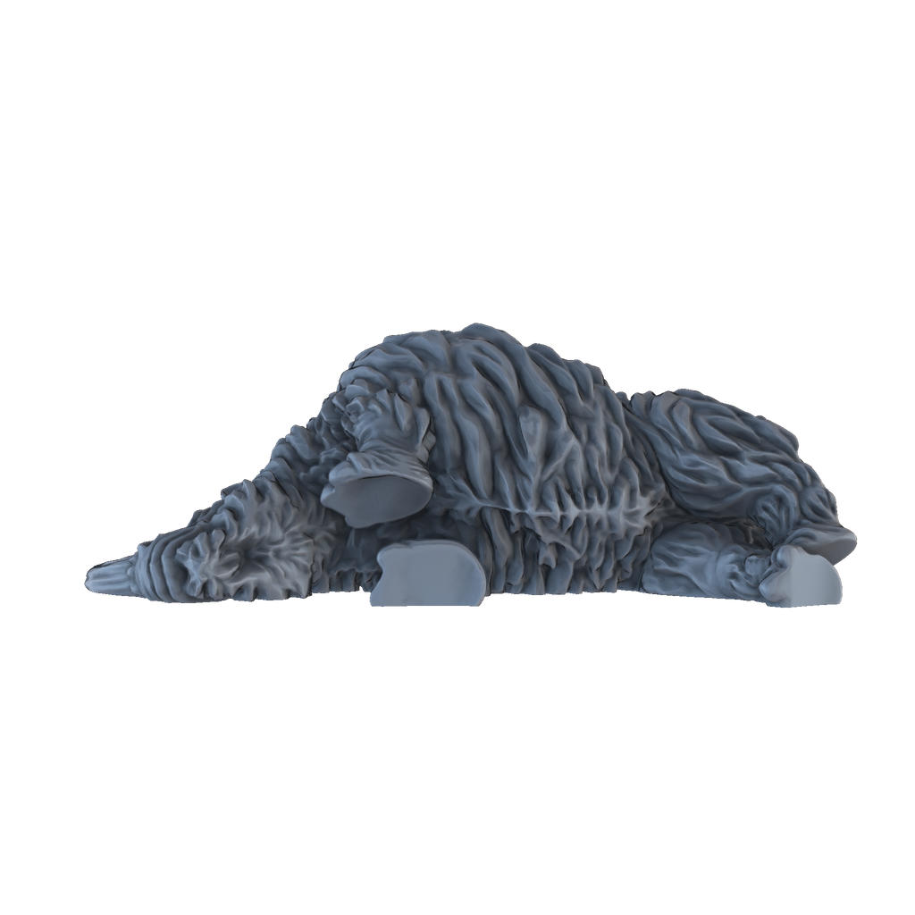 3D printed Woolly rhinoceros carcass side view