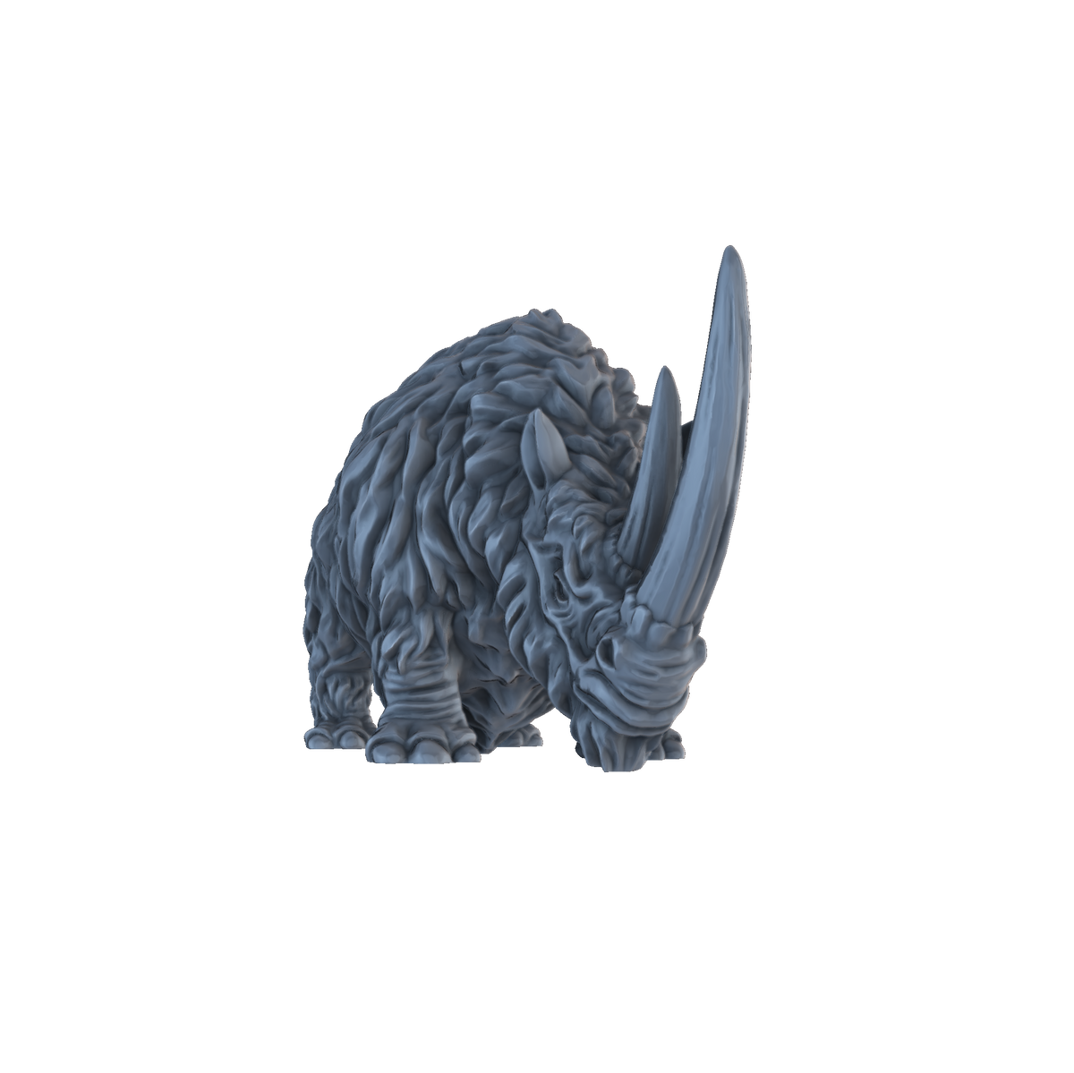 3D printed Woolly rhinoceros standing front view