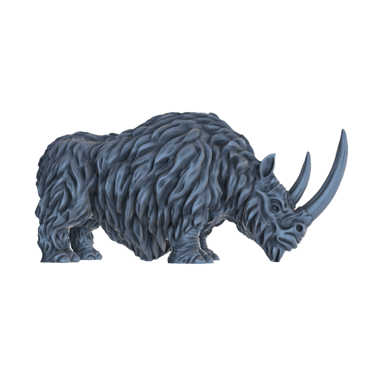 3D printed Woolly rhinoceros standing side view
