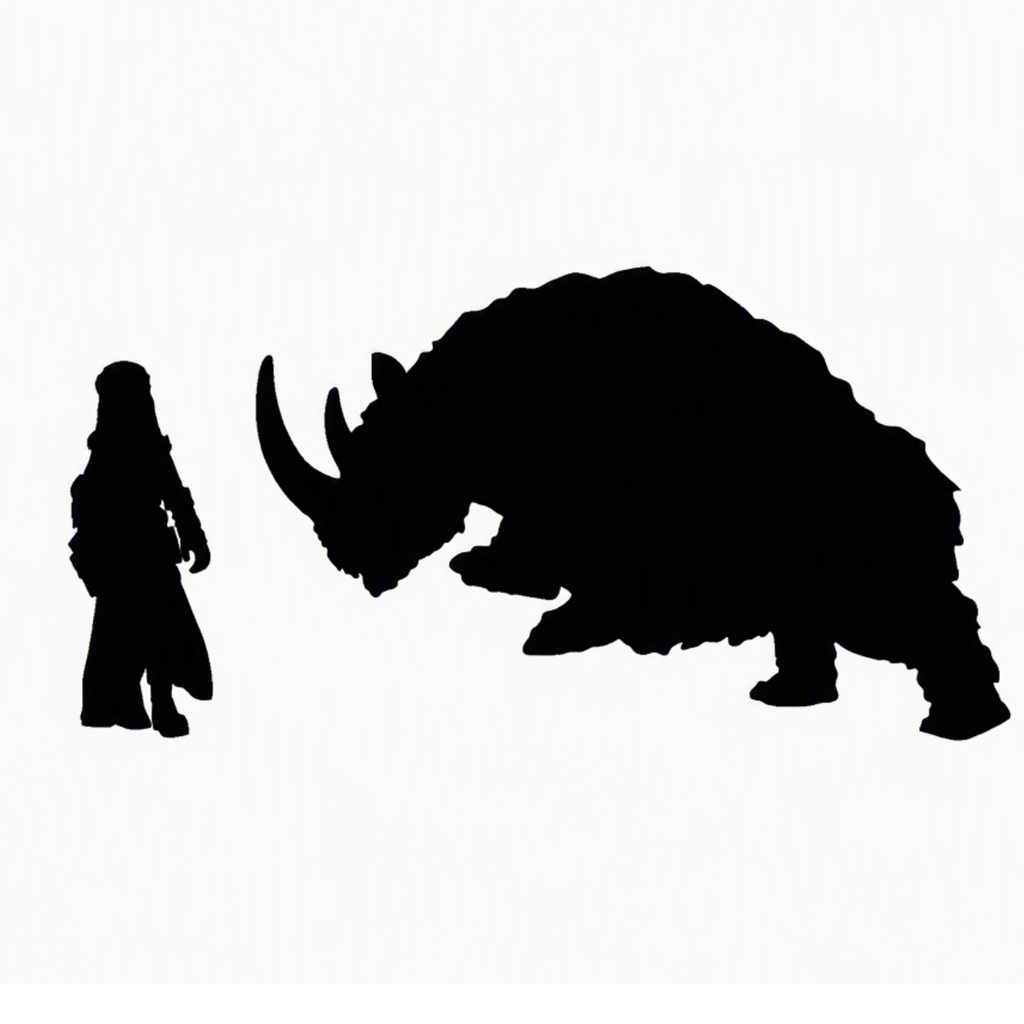 Woolly rhinoceros charging – 28mm Miniature