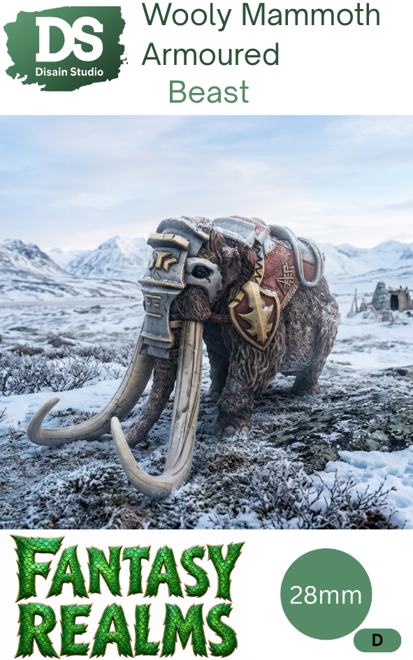 Woolly Mammoth Armoured Packaging 'Fantasy Realms' range by Disain Studio.