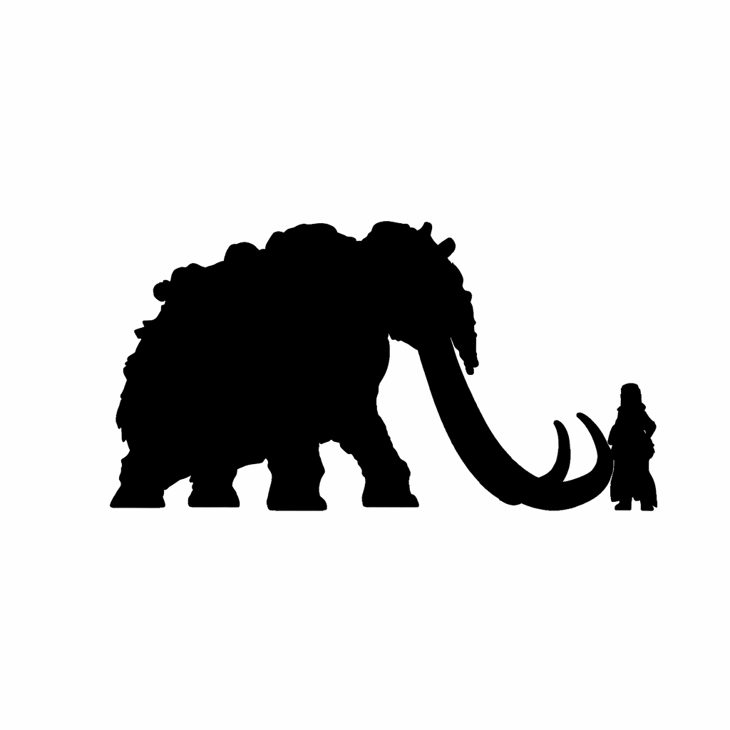 Wooly Mammoth Armoured Scale Comparison to a 28mm Human Miniature