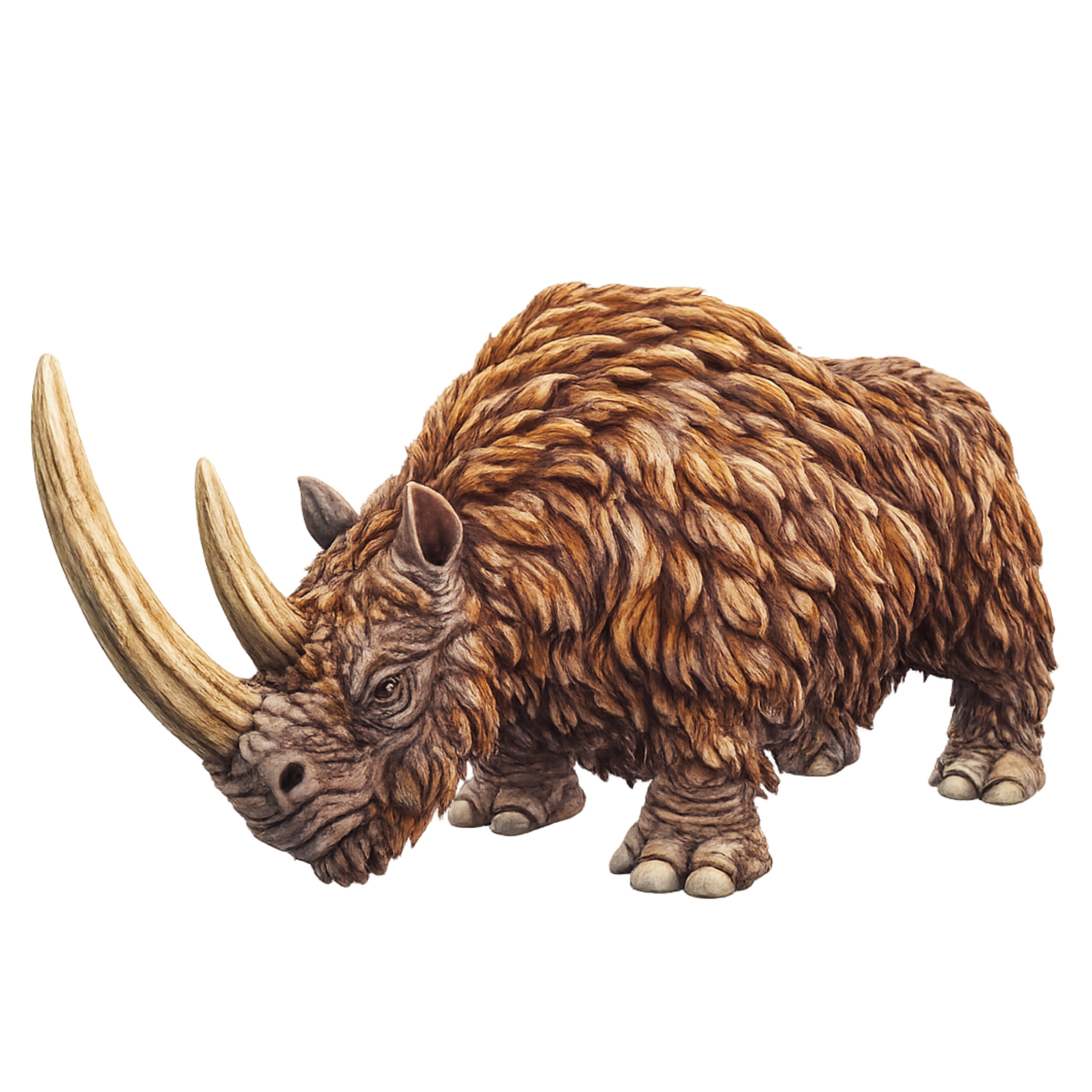 Painted Wooly rhinoceros standing miniature