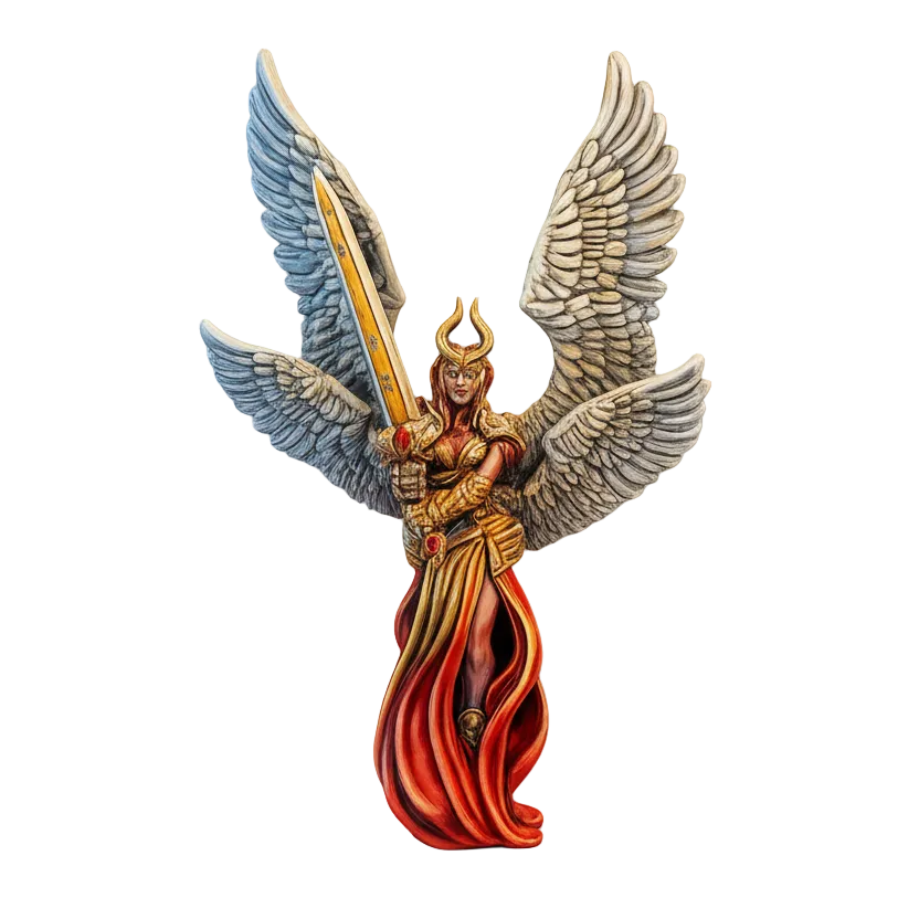 Painted Wrathful Angel in helmet miniature