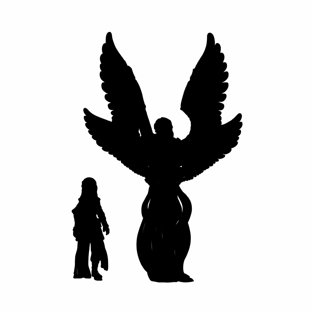 Wrathful Angel scale comparison to 28mm human miniature