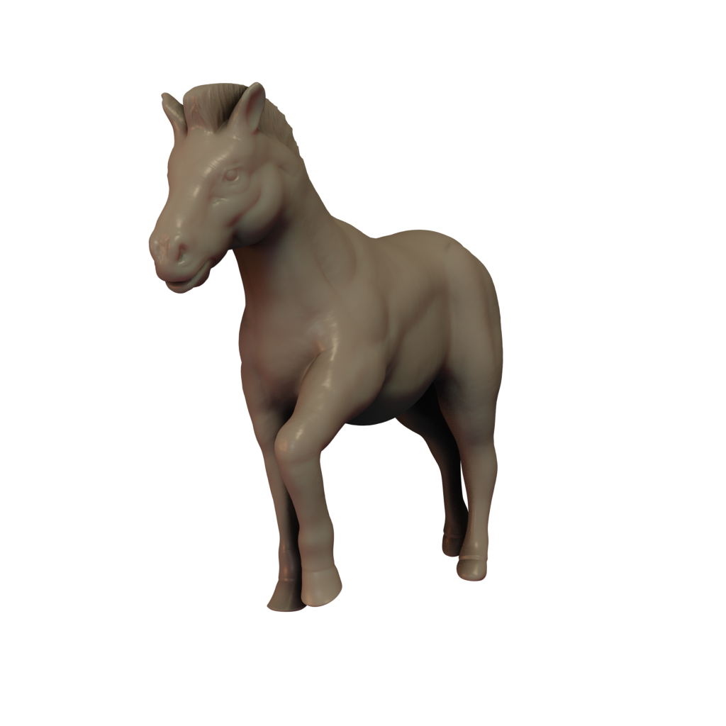 3D printed Zebra miniature resin model without a base, unpainted.