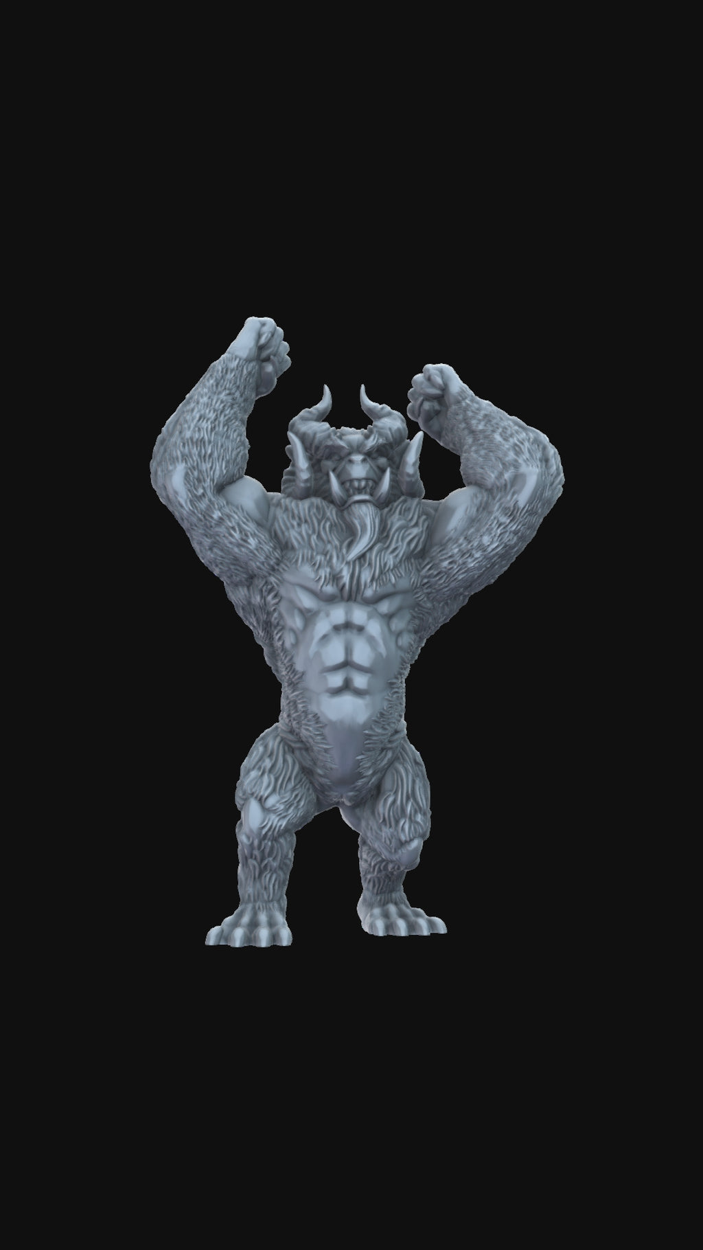 3s printed Yeti standing 360 degree view