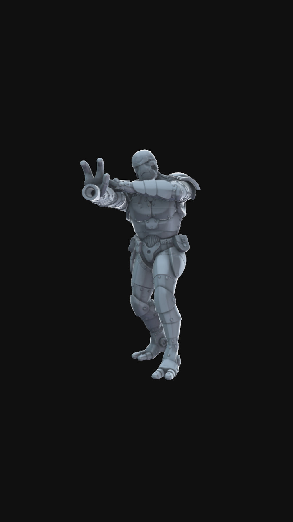 3D printed Warforged Artificer 360 degree view