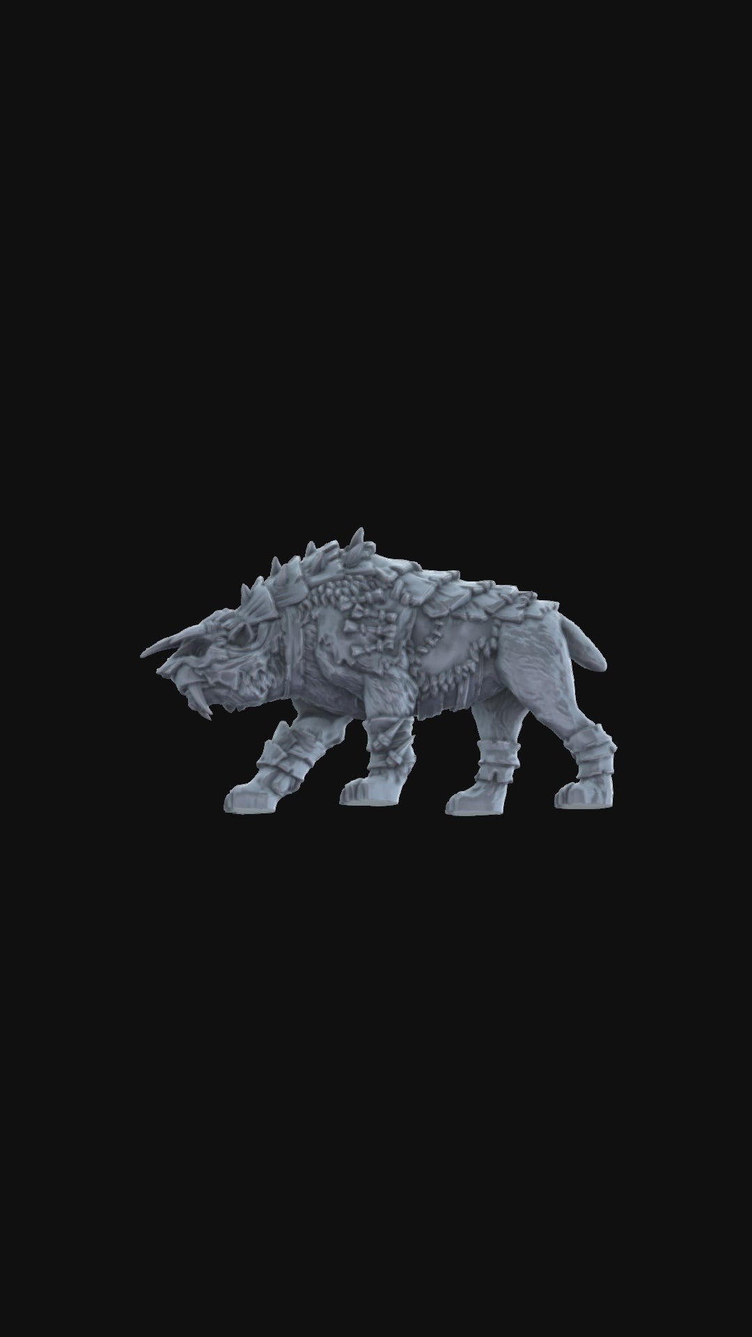 3D printed Armoured Smilodon 360 degree view