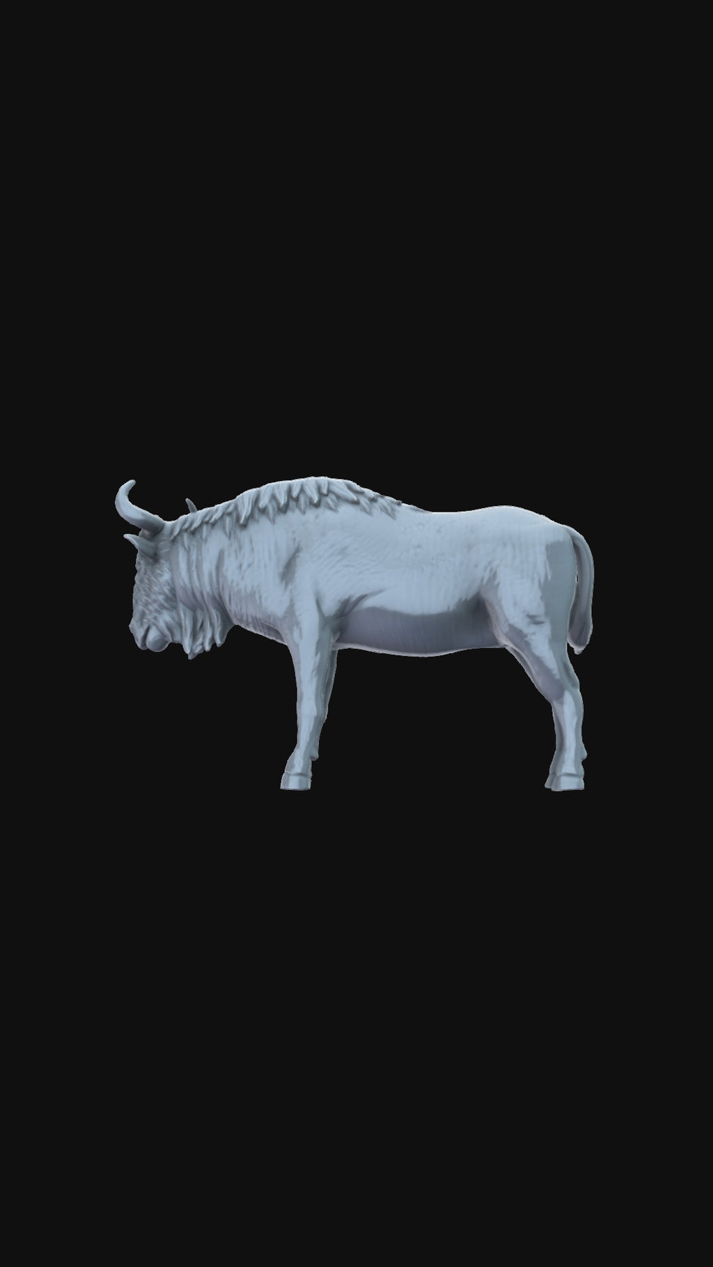 3d printed Wildebeest 360 degree view