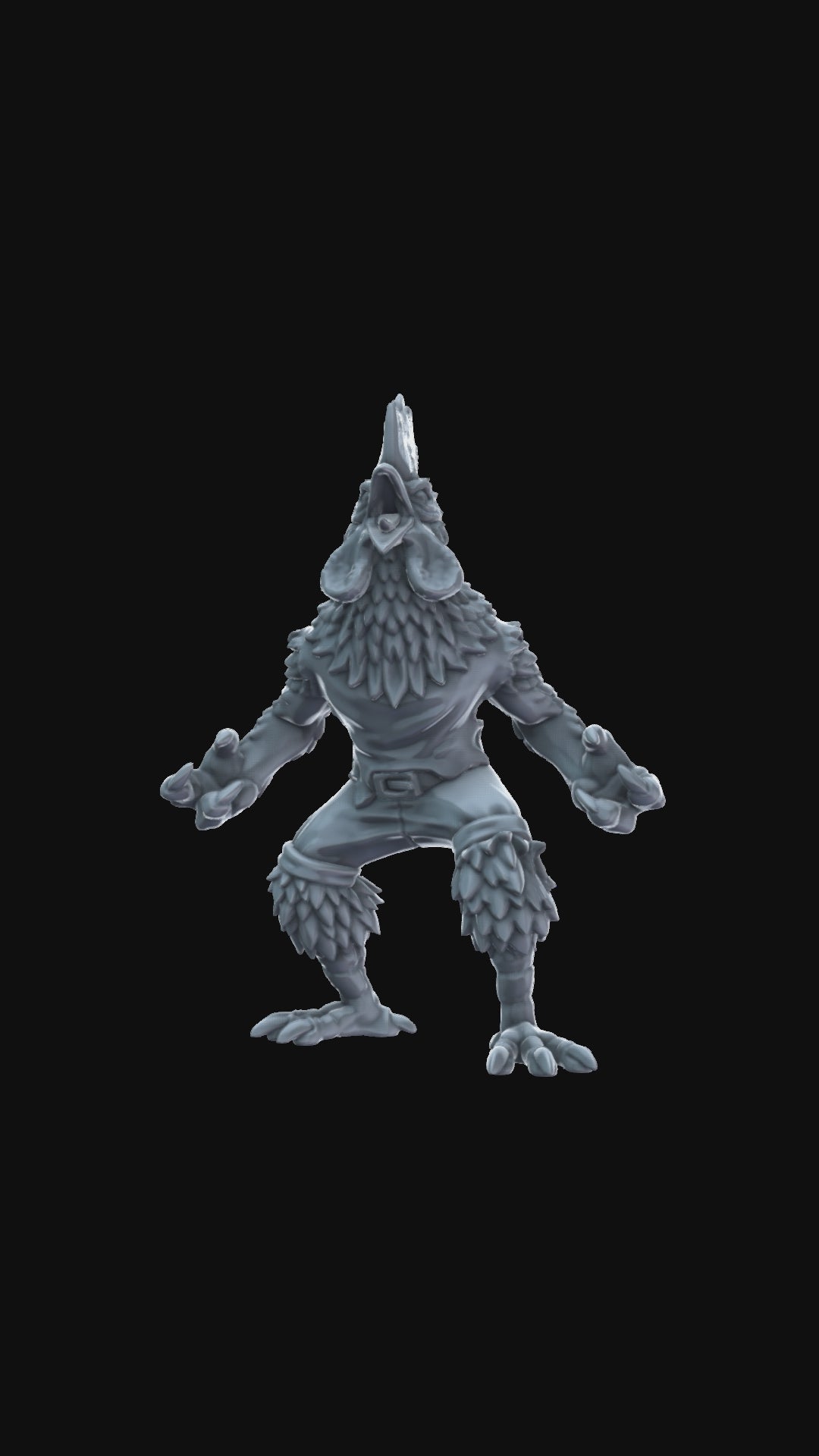 3D printed Wererooster 360 degree view
