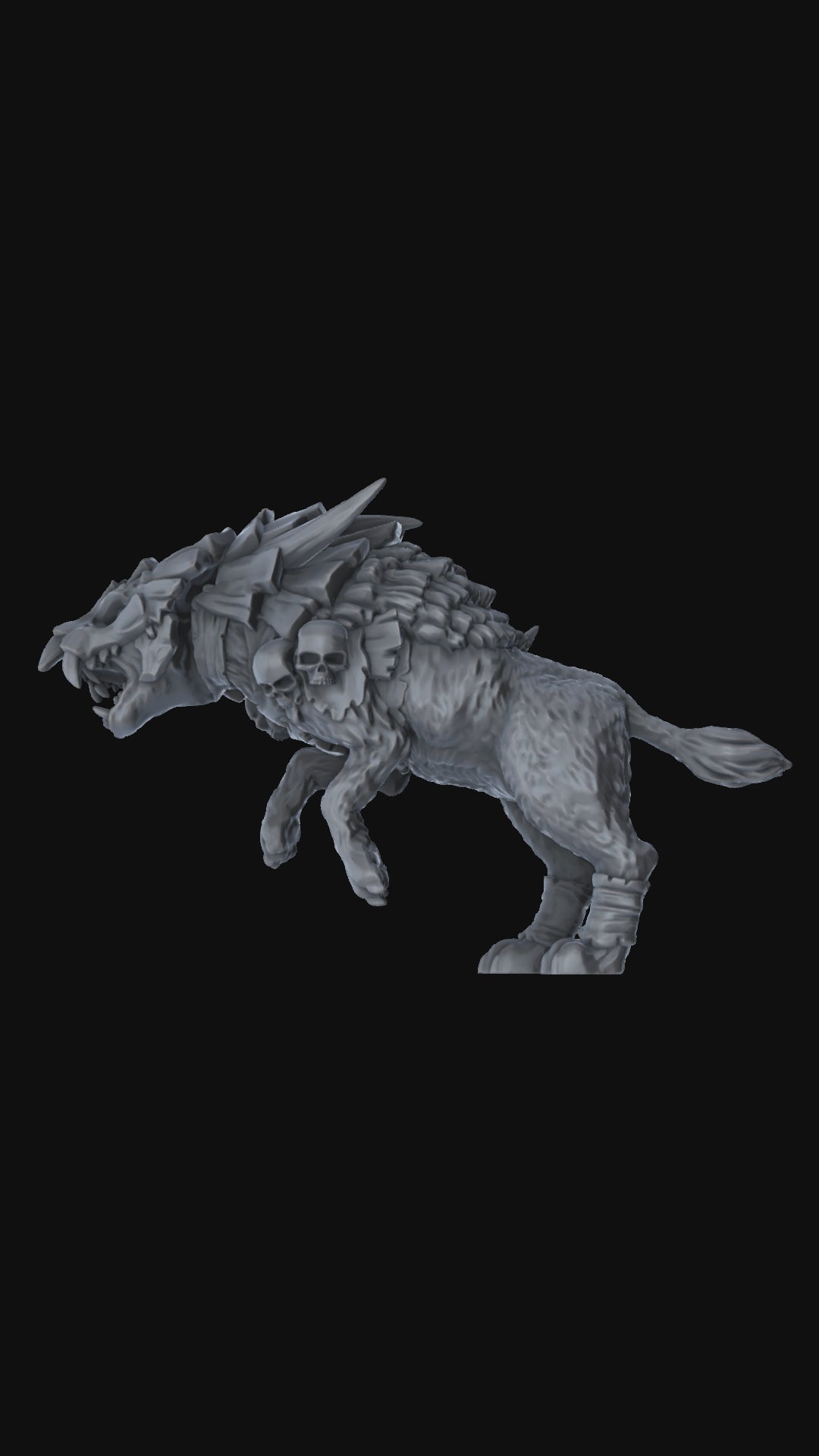 Armoured Dinocrocuta leaping – 28mm Miniature