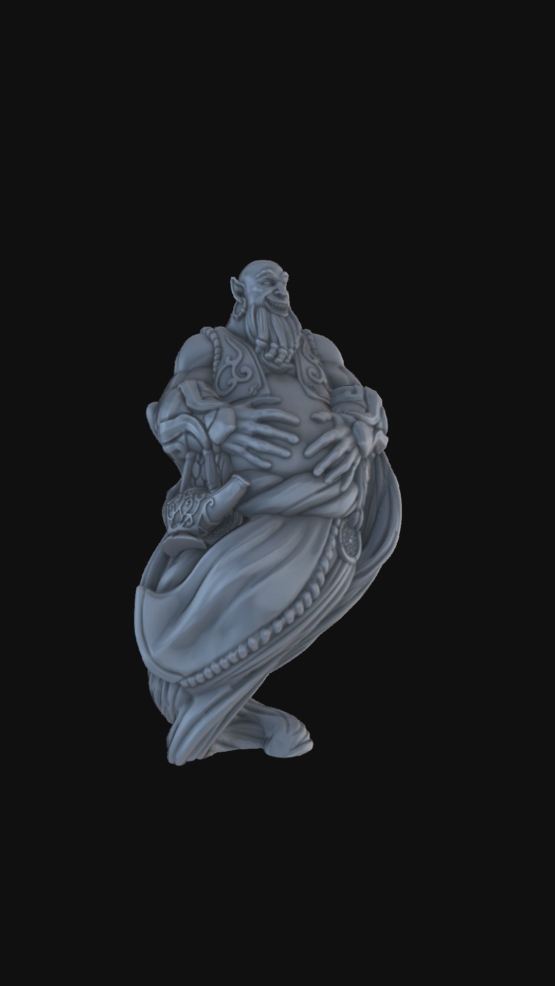 360-degree Air Djinn miniature, rotating product view, detailed sculpt.