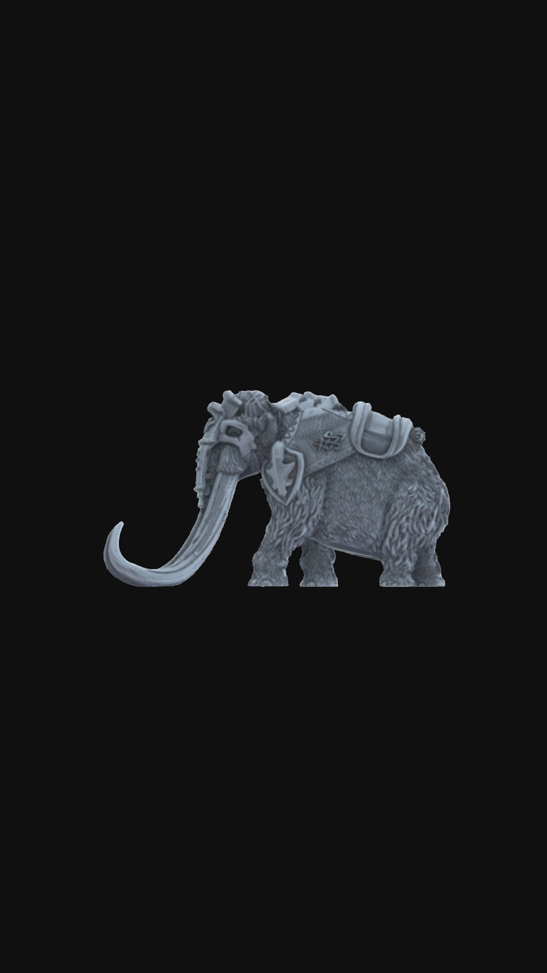 3D printed Woolly mammoth armoured 360 degree view