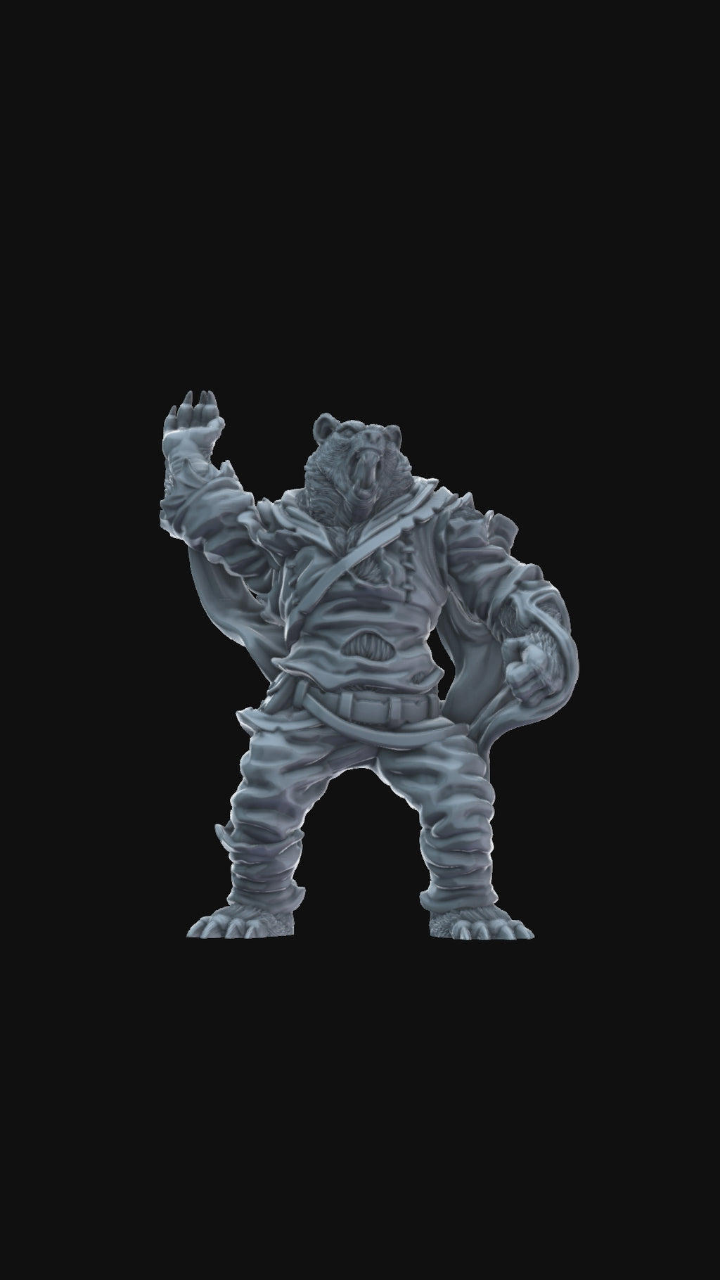 3D printed Werebear 360 degree view