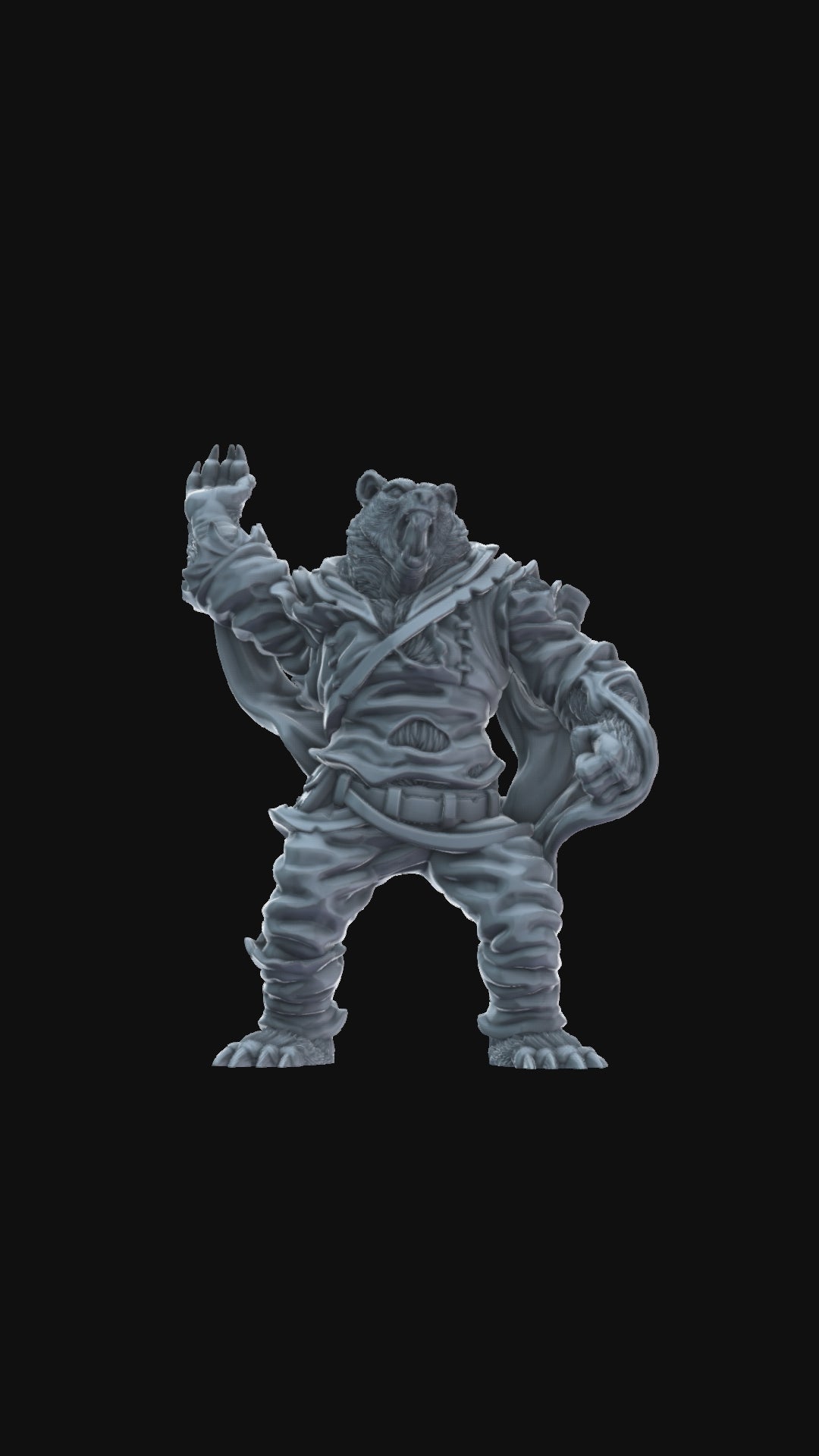 3D printed Werebear 360 degree view