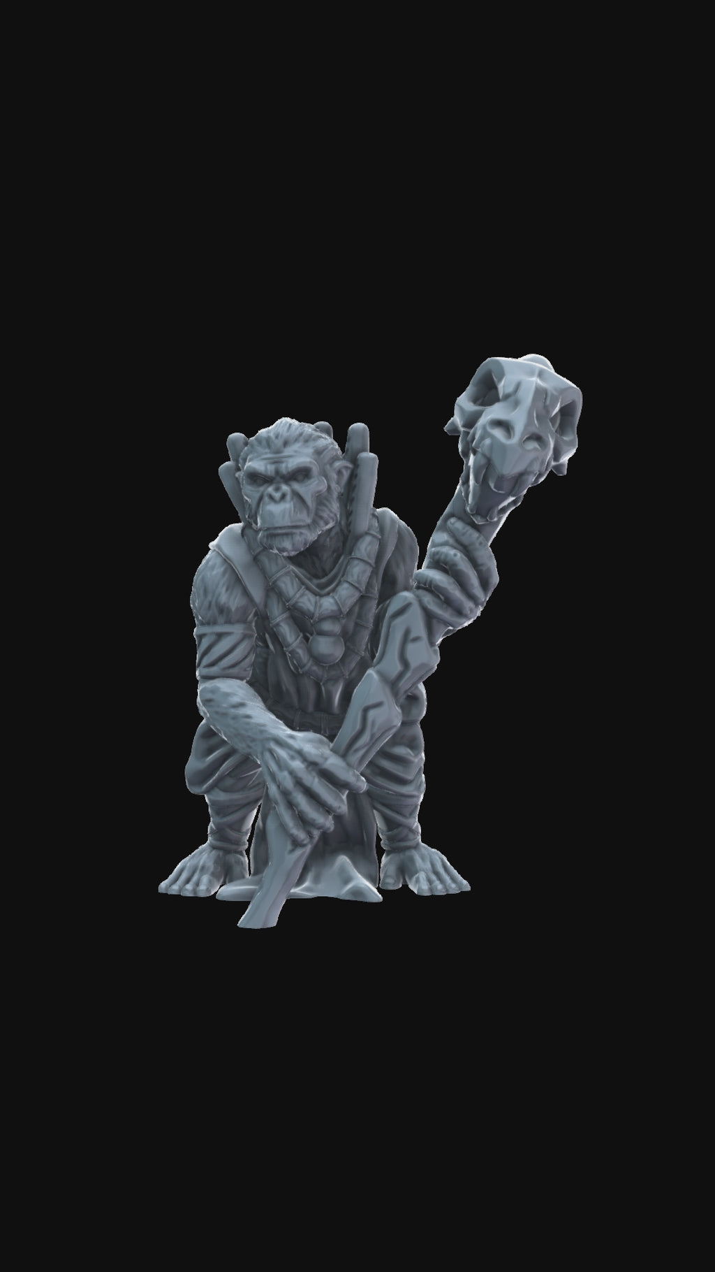 3D printed Ape Shaman 360 degree view