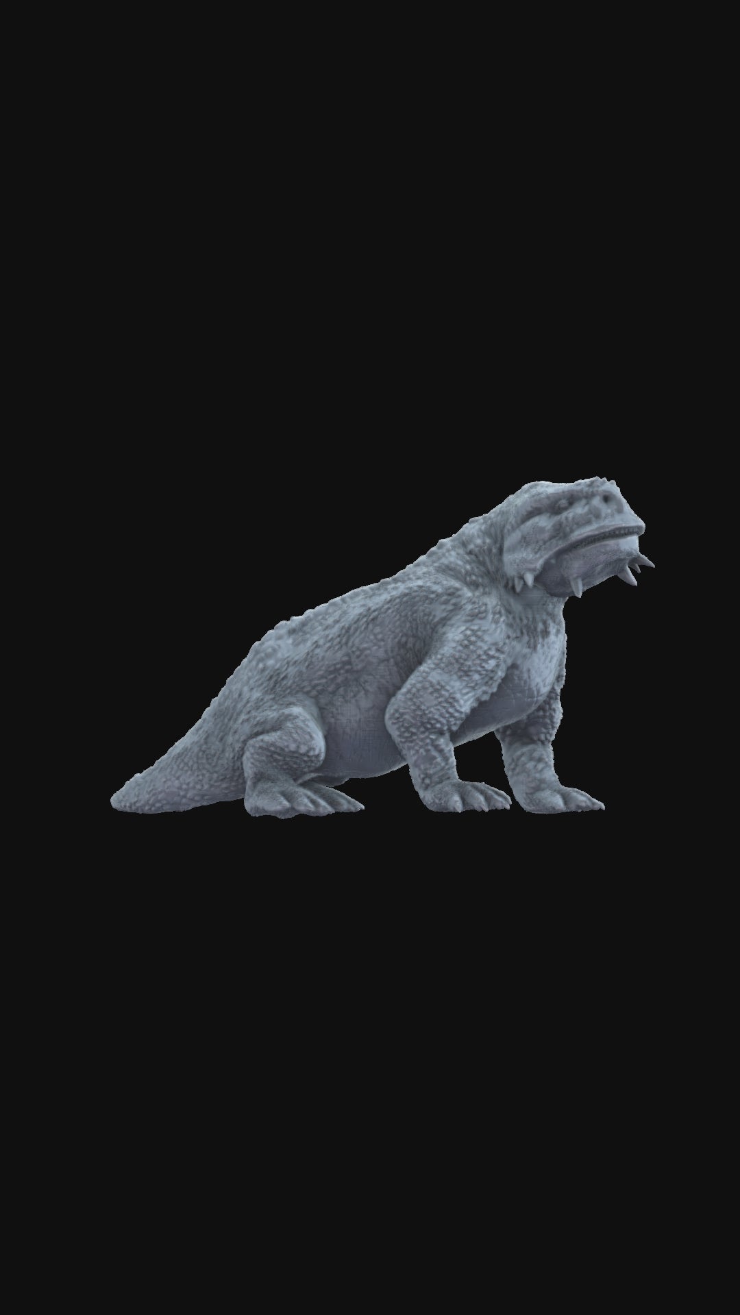 3d printed Scutosaurus sitting 360 degree view