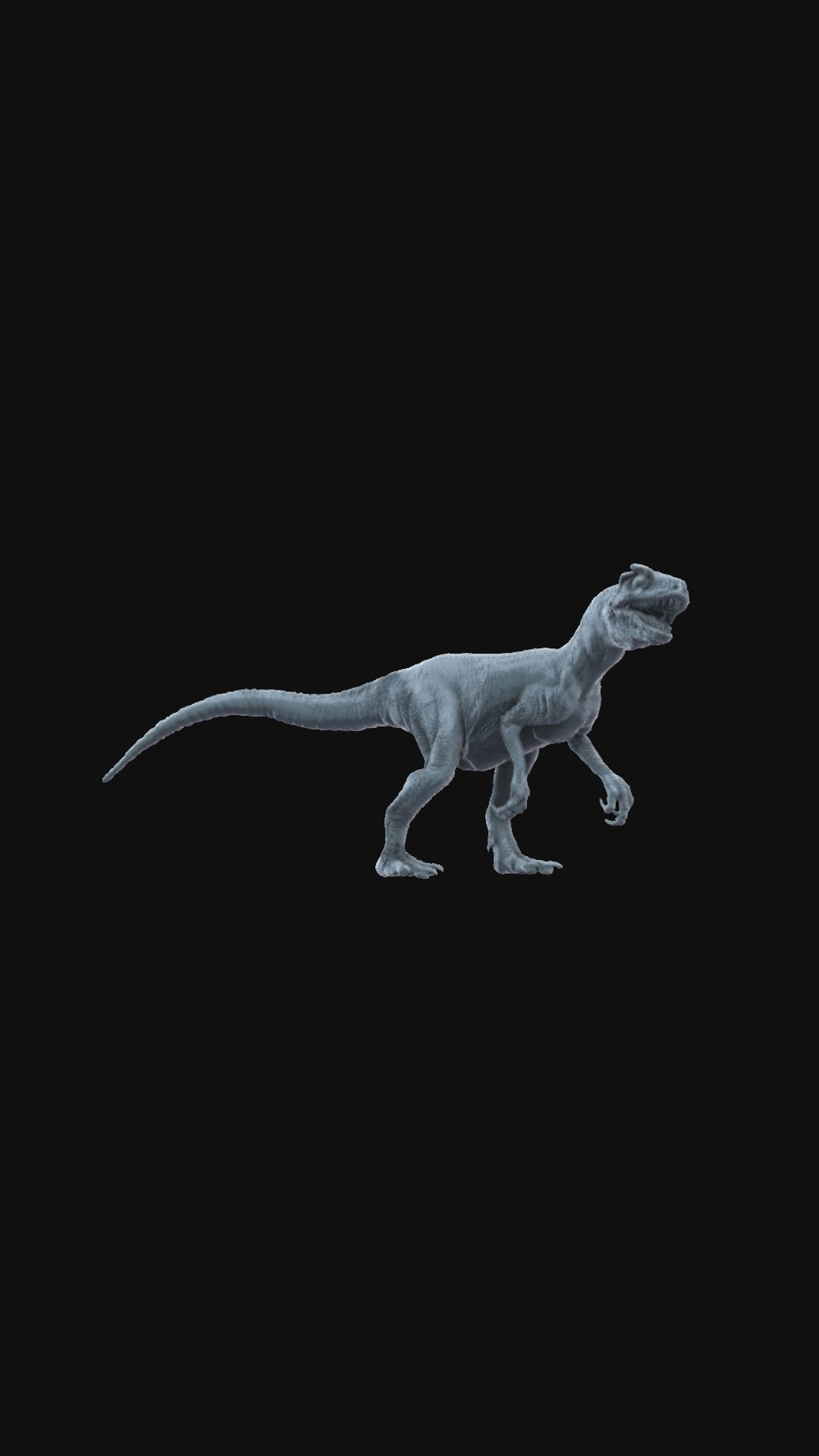 360-degree Allosaurus Juvenile miniature, rotating product view, detailed sculpt.