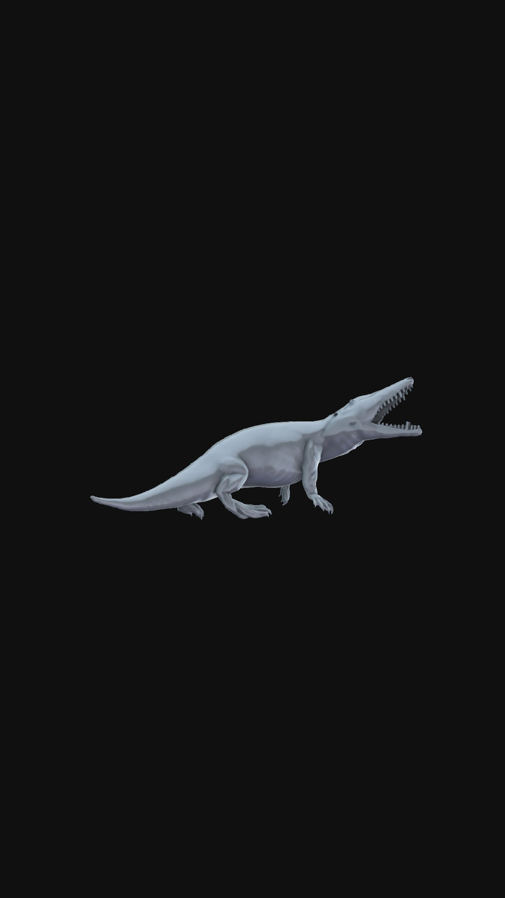 360-degree Ambulocetus roaring miniature, rotating product view, detailed sculpt.