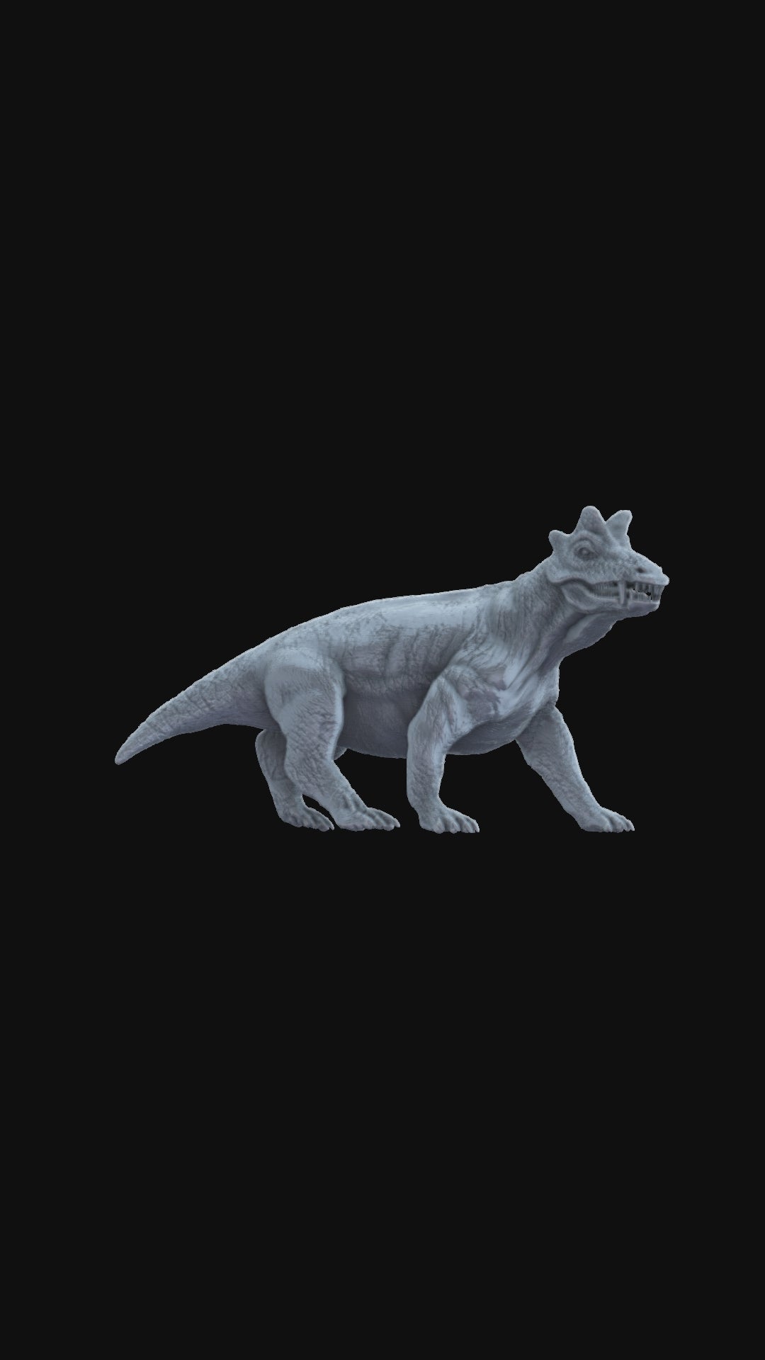 3D printed Styracocephalus walking 360 degree view