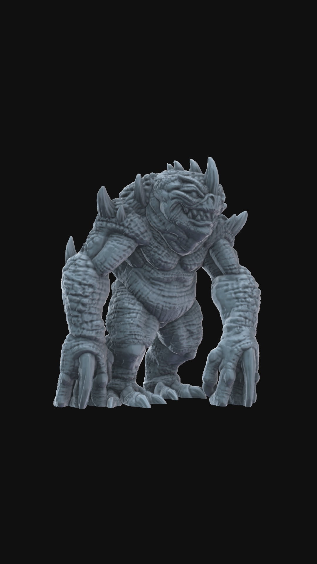 3D printed Blue Slaad 360 degree view